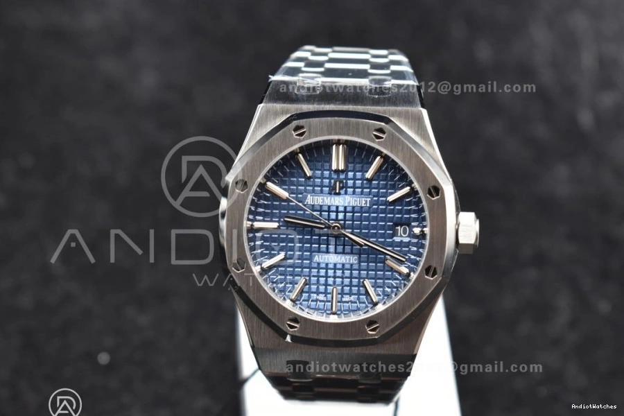 Clone SA3120 SS Edition 15450 37mm Bracelet Super Oak ZF Textured BestValue Blue Royal 1:1 Best Dial on 1029 SS 0817